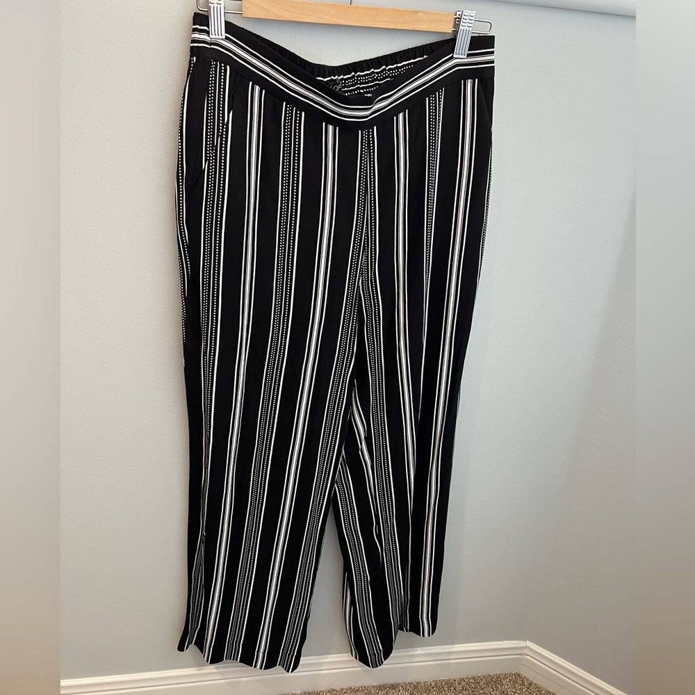 Striped wide-leg flowy summer pant